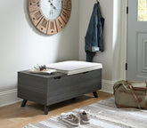 Prime Furniture - Ashley Furniture - Yarlow Storage Bench - Storage Bench / Linen/Gray / 39"W x 19"D x 17"H - A3000321
